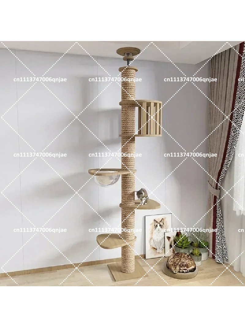 Cat Scratching Post - Indoor Wooden Cat Tree House Multi-Level