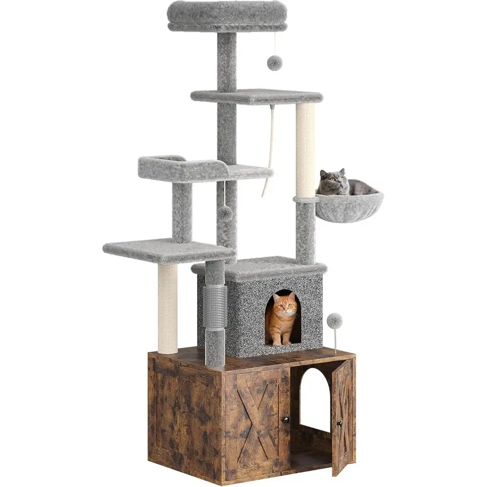 Cat Scratching Post - Large Multi-Level Cat Tree with Litter