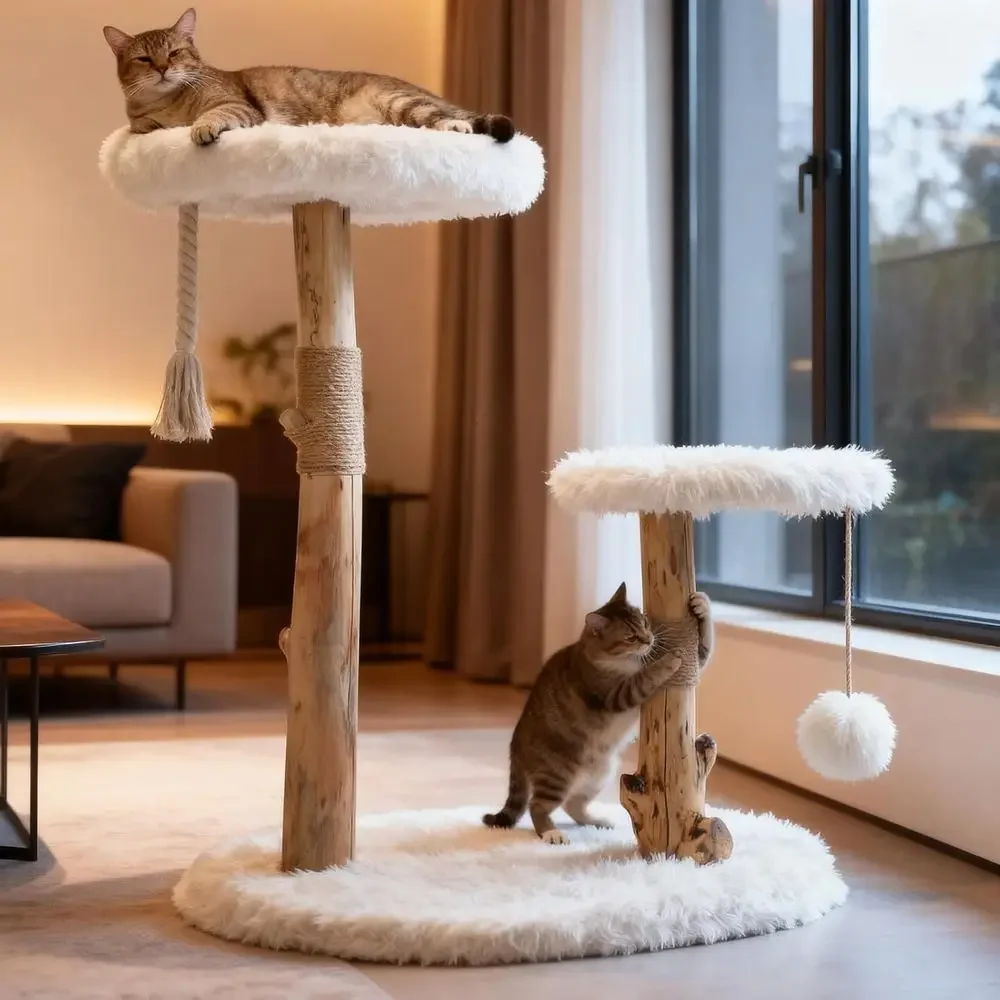 Cat Scratching Post - Indoor Cat Tree Tower with Natural