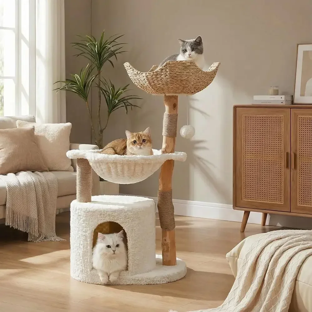 Cat Scratching Post - Large Cozy Cat Tree with Real