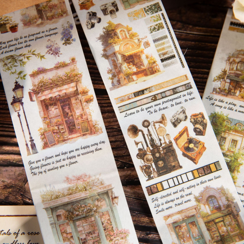 Pet Supplies In Store - 5x200cm Retro Food Shop Tape Stickers