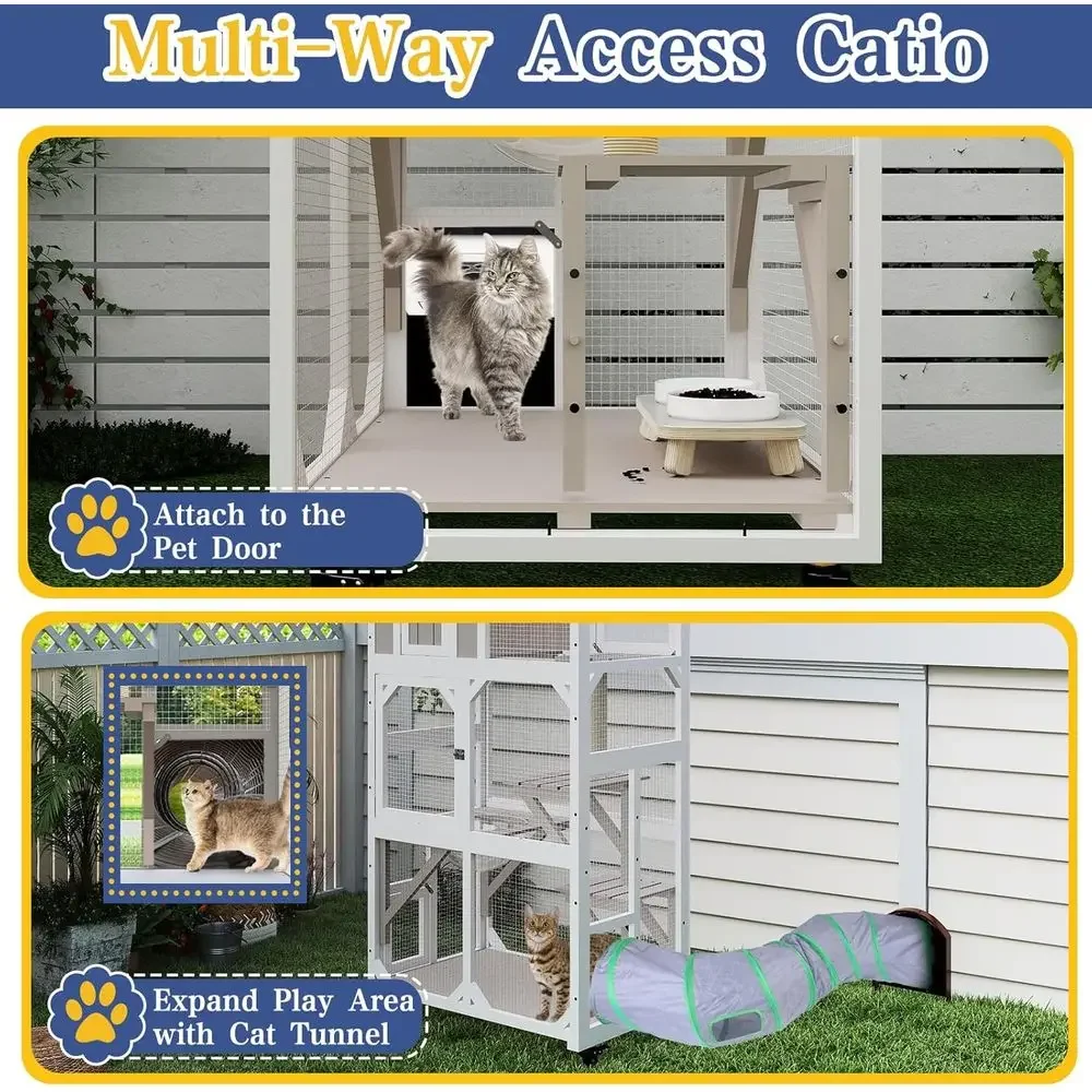 Outdoor Cat Enclosure with Whe - Cat Scratching Post review and price