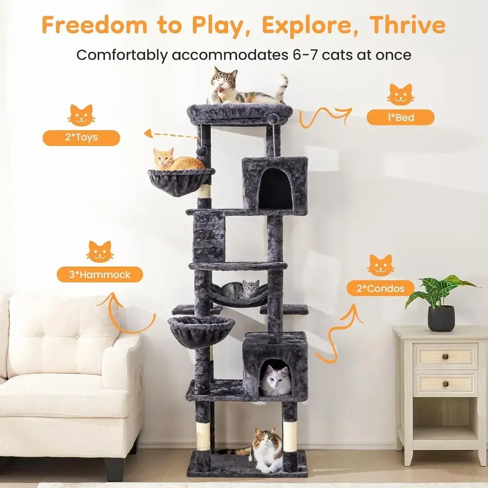 74 Tall Cat Tree Tower with Sc - Cat Scratching Post review and price