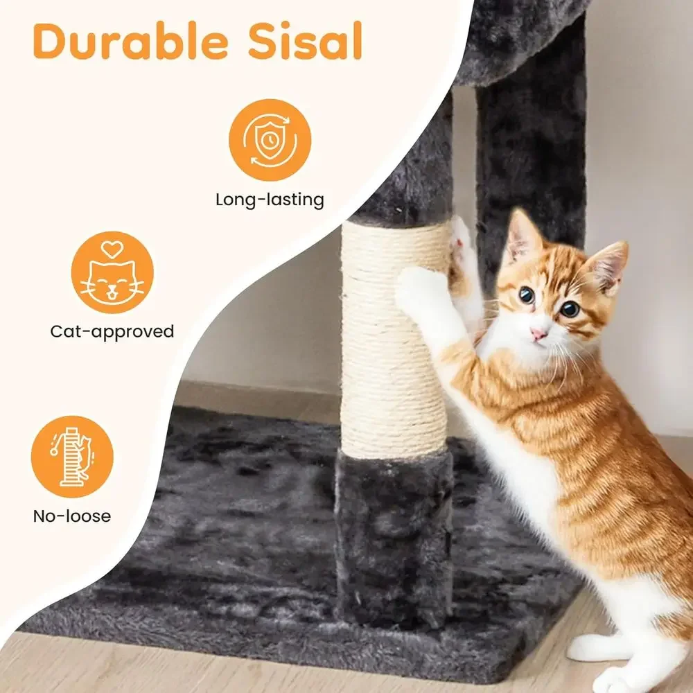 74 Tall Cat Tree Tower with Sc - Cat Scratching Post review and price