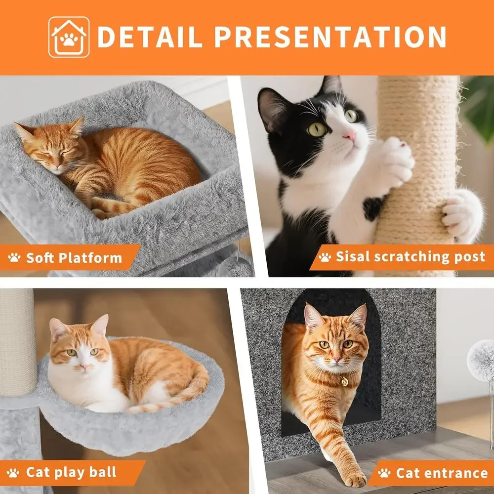 Large Multi-Level Cat Playhous - Cat Scratching Post review and price