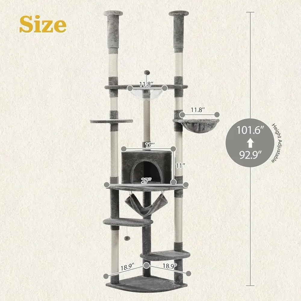 Adjustable Height Cat Tower: S - Cat Scratching Post review and price