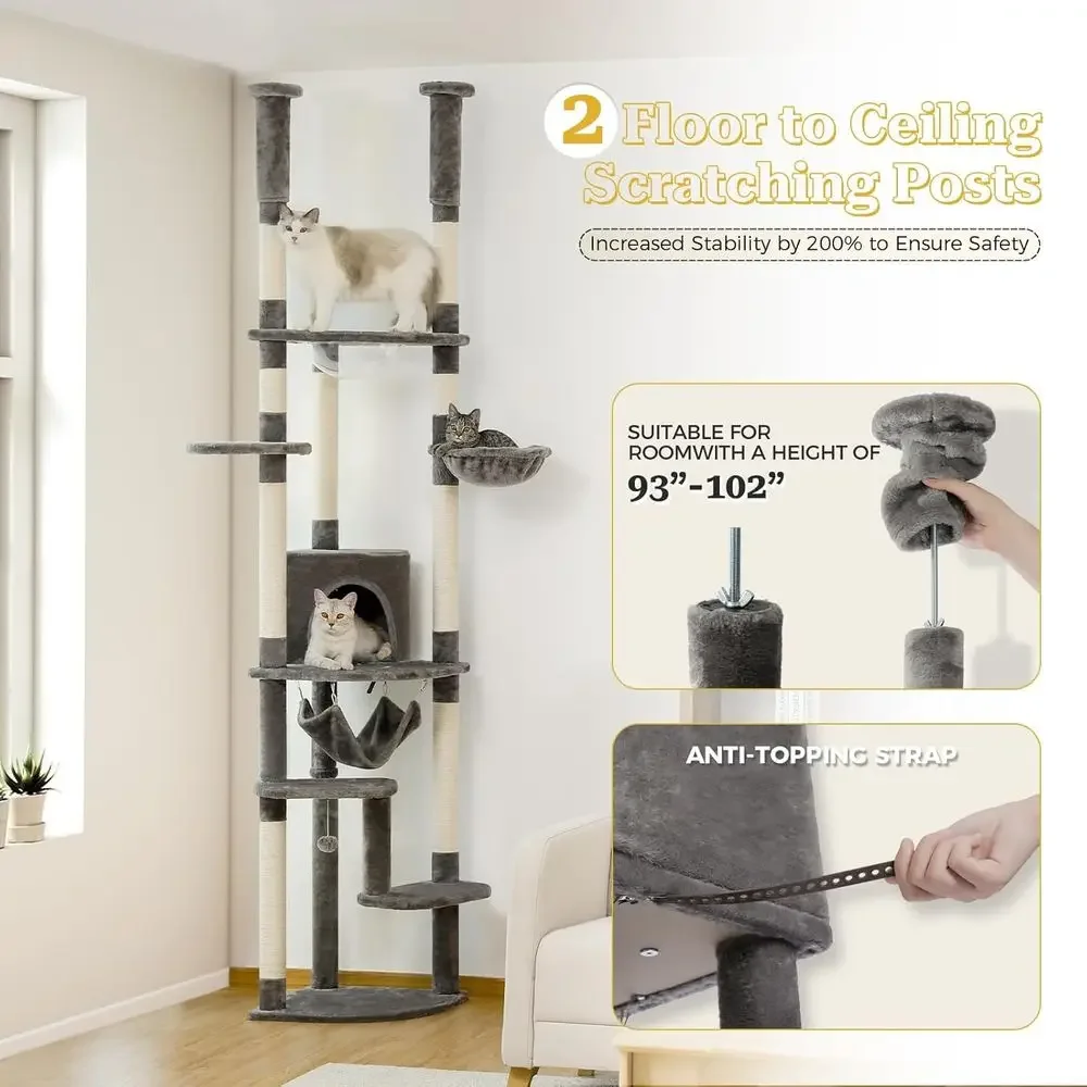 Adjustable Height Cat Tower: S - Cat Scratching Post review and price