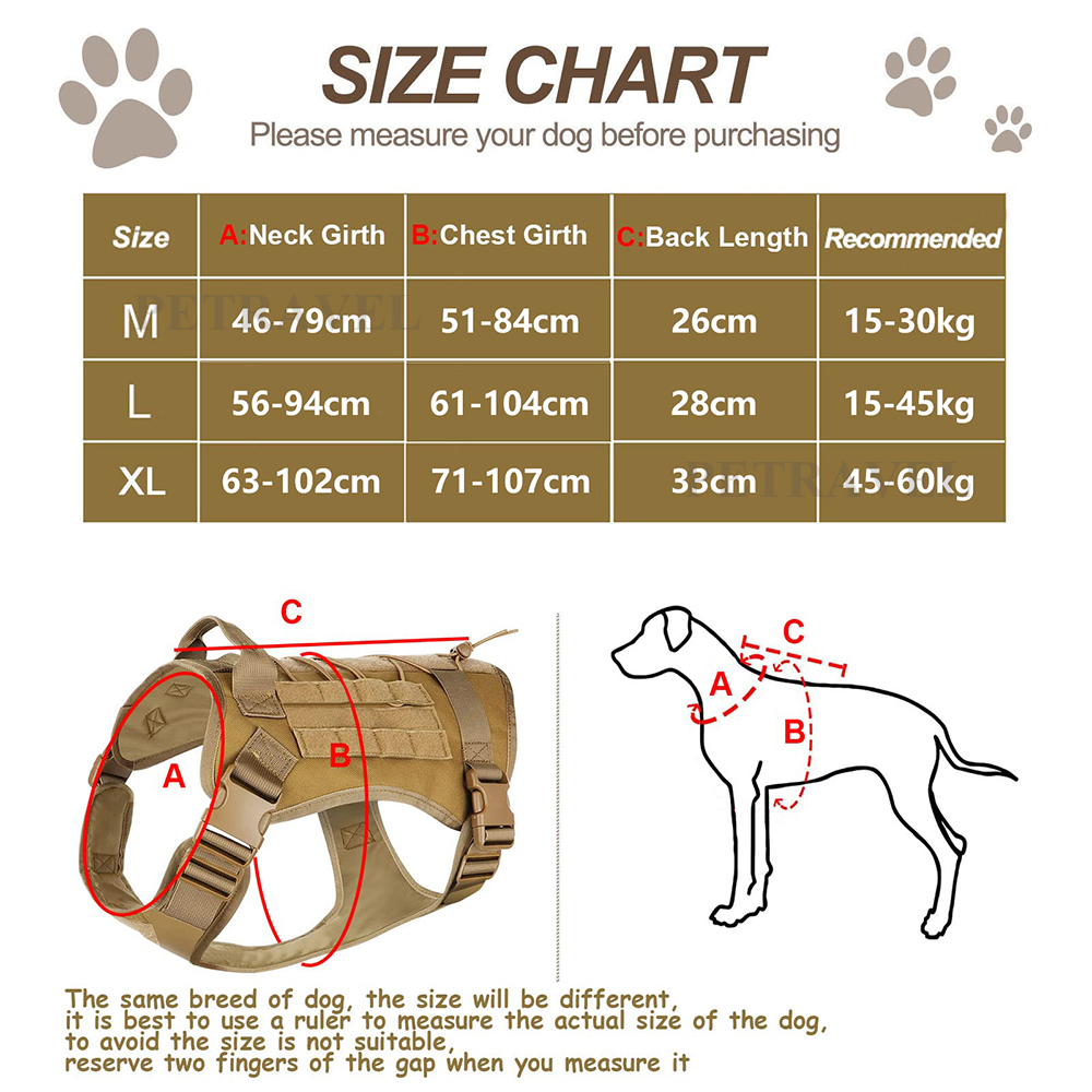 Tactical Dog Harness for Large - No Pull Dog Harness review and price