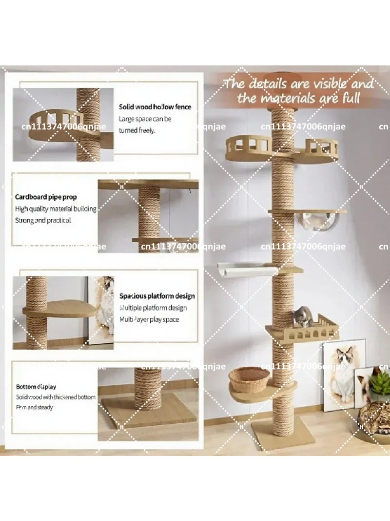 Indoor Wooden Cat Tree House M - Cat Scratching Post review and price