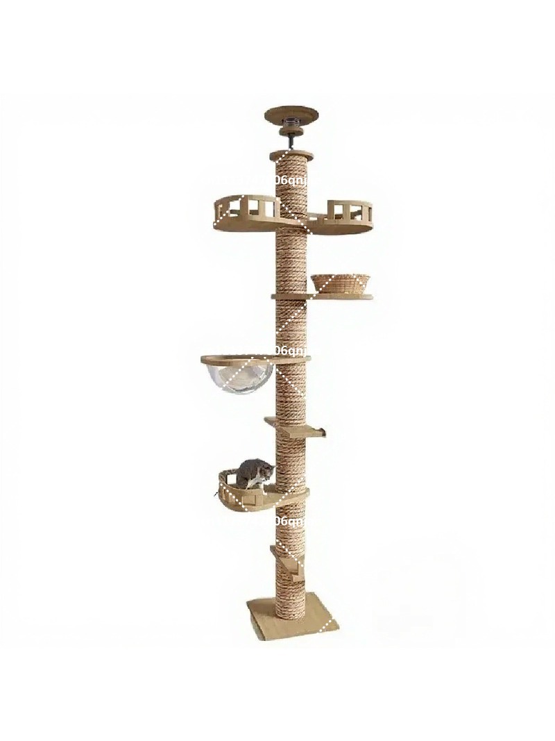 Indoor Wooden Cat Tree House M - Cat Scratching Post review and price