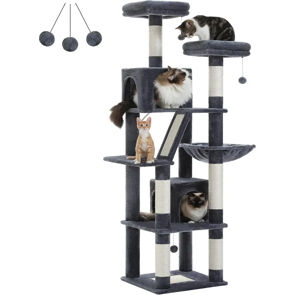 70 High Cat Tree with 2 Condos - Cat Scratching Post review and price