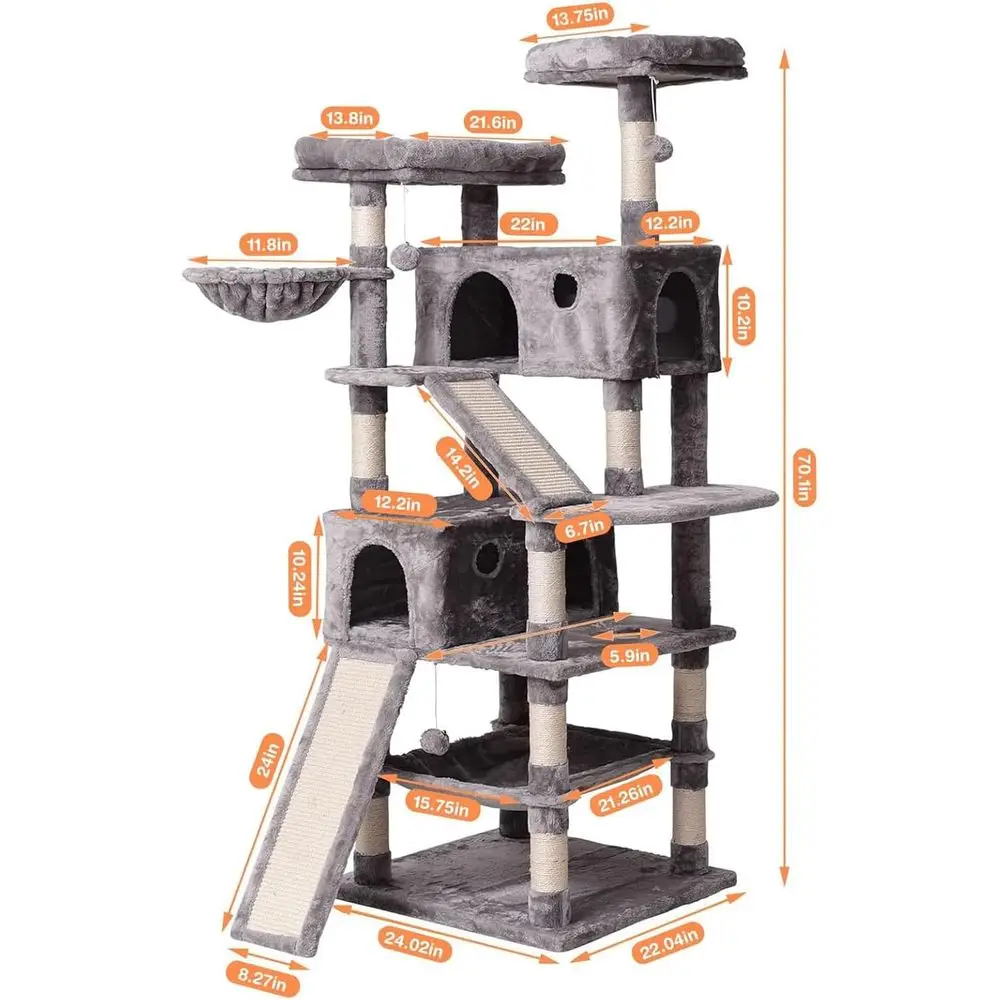 Multi-Level 70.1 Cat Tree with - Cat Scratching Post review and price
