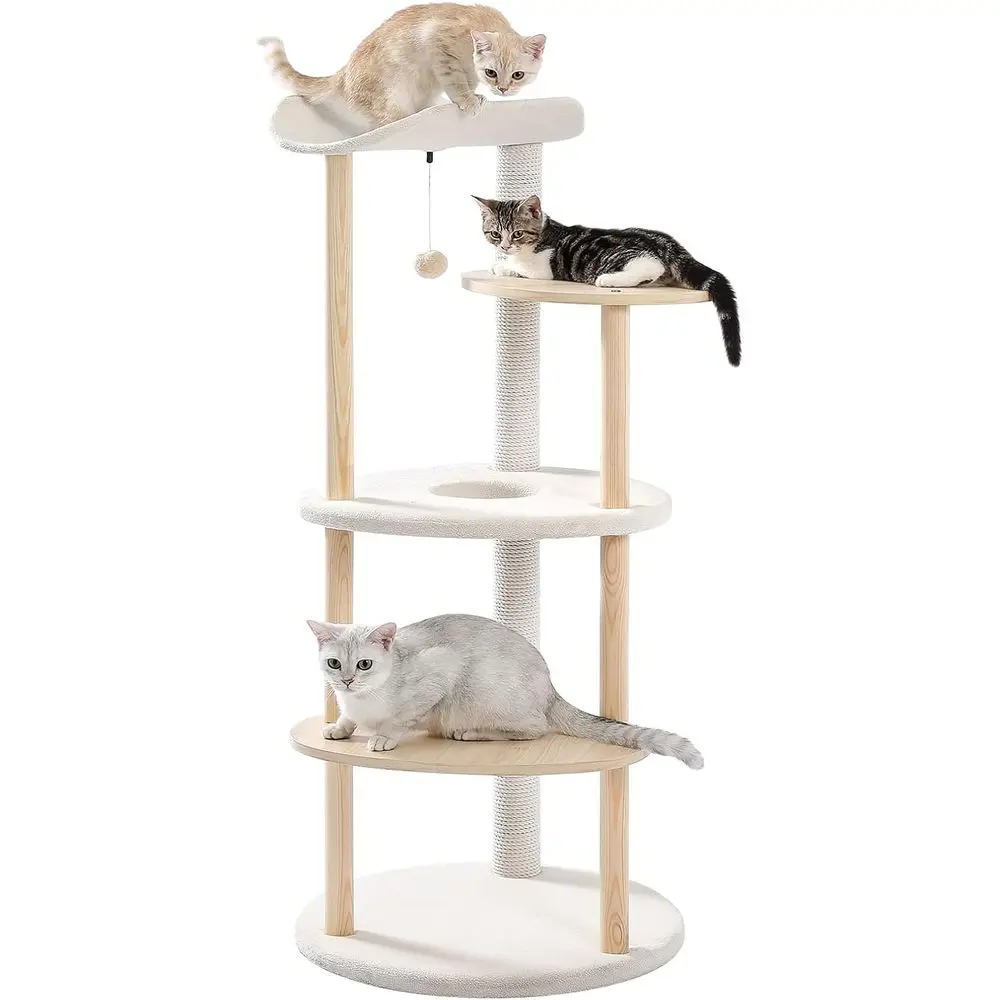 5-Level Beige Indoor Cat Tree  - Cat Scratching Post review and price