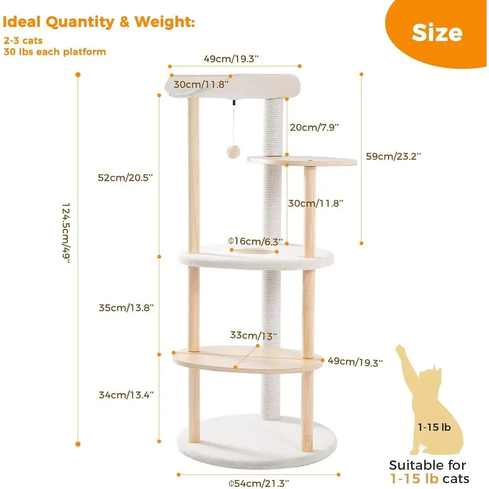 5-Level Beige Indoor Cat Tree  - Cat Scratching Post review and price