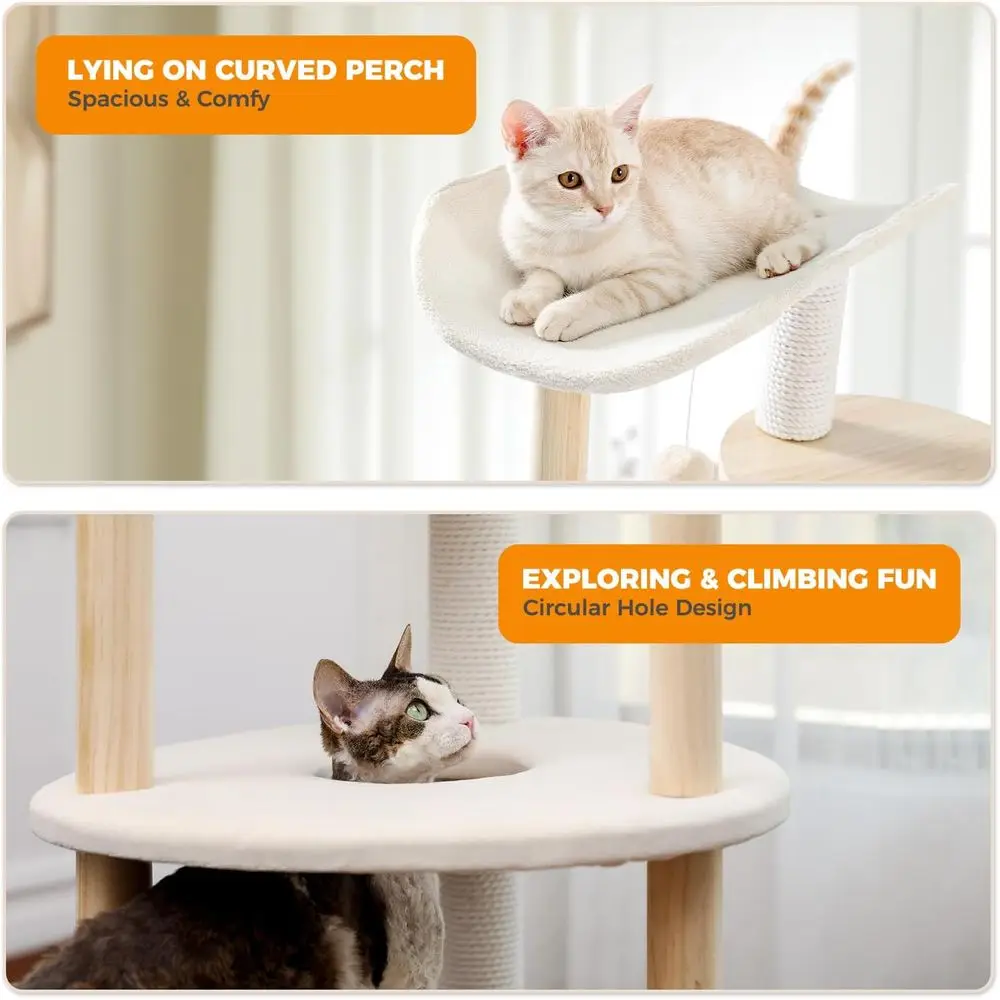 5-Level Beige Indoor Cat Tree  - Cat Scratching Post review and price