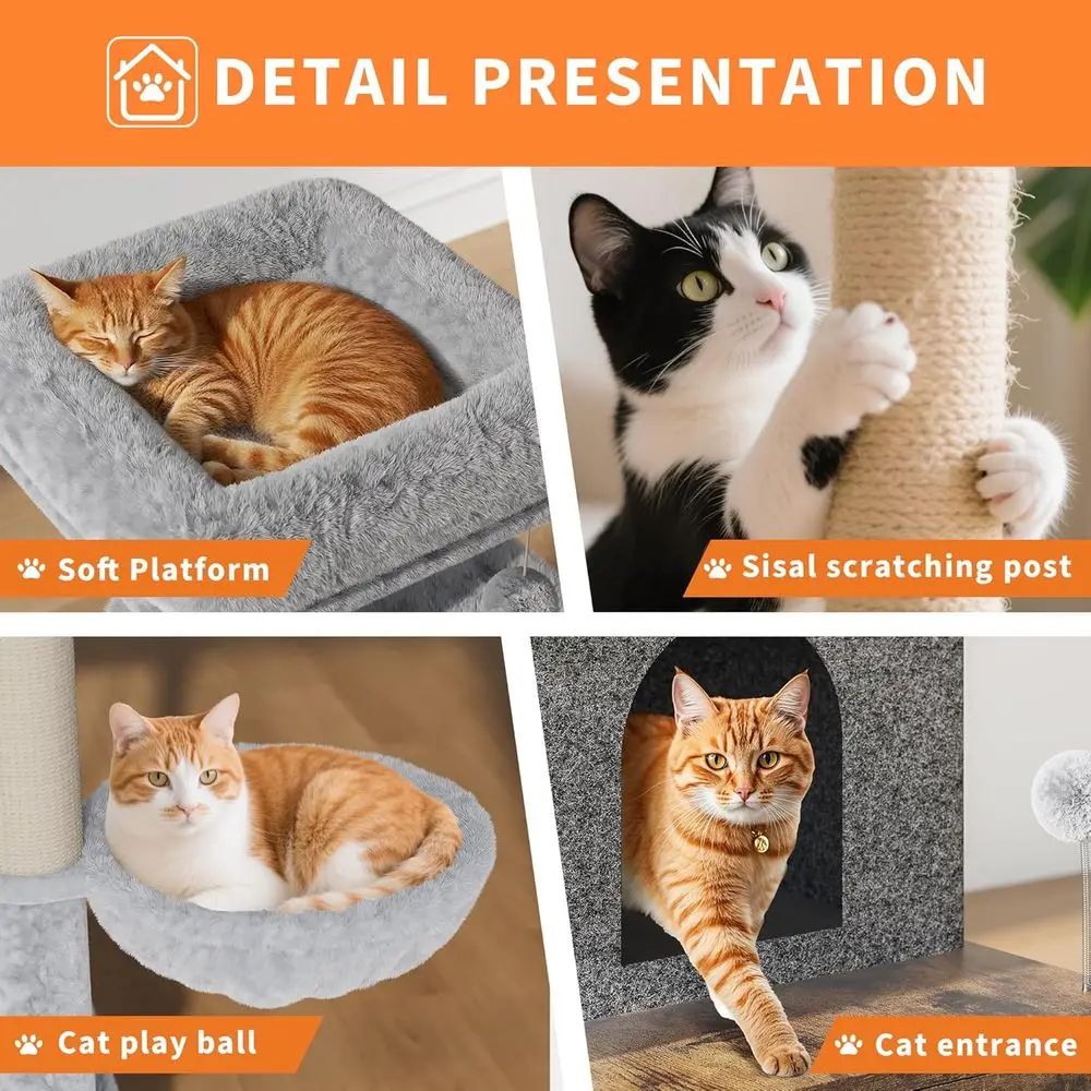 Large Multi-Level Cat Tree wit - Cat Scratching Post review and price