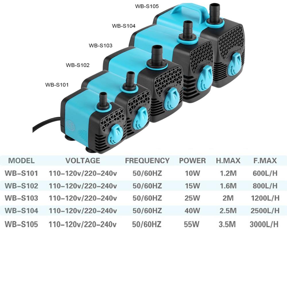 10 15 25 40 55W Ultra Silent S - Fish Tank Filter Pump review and price