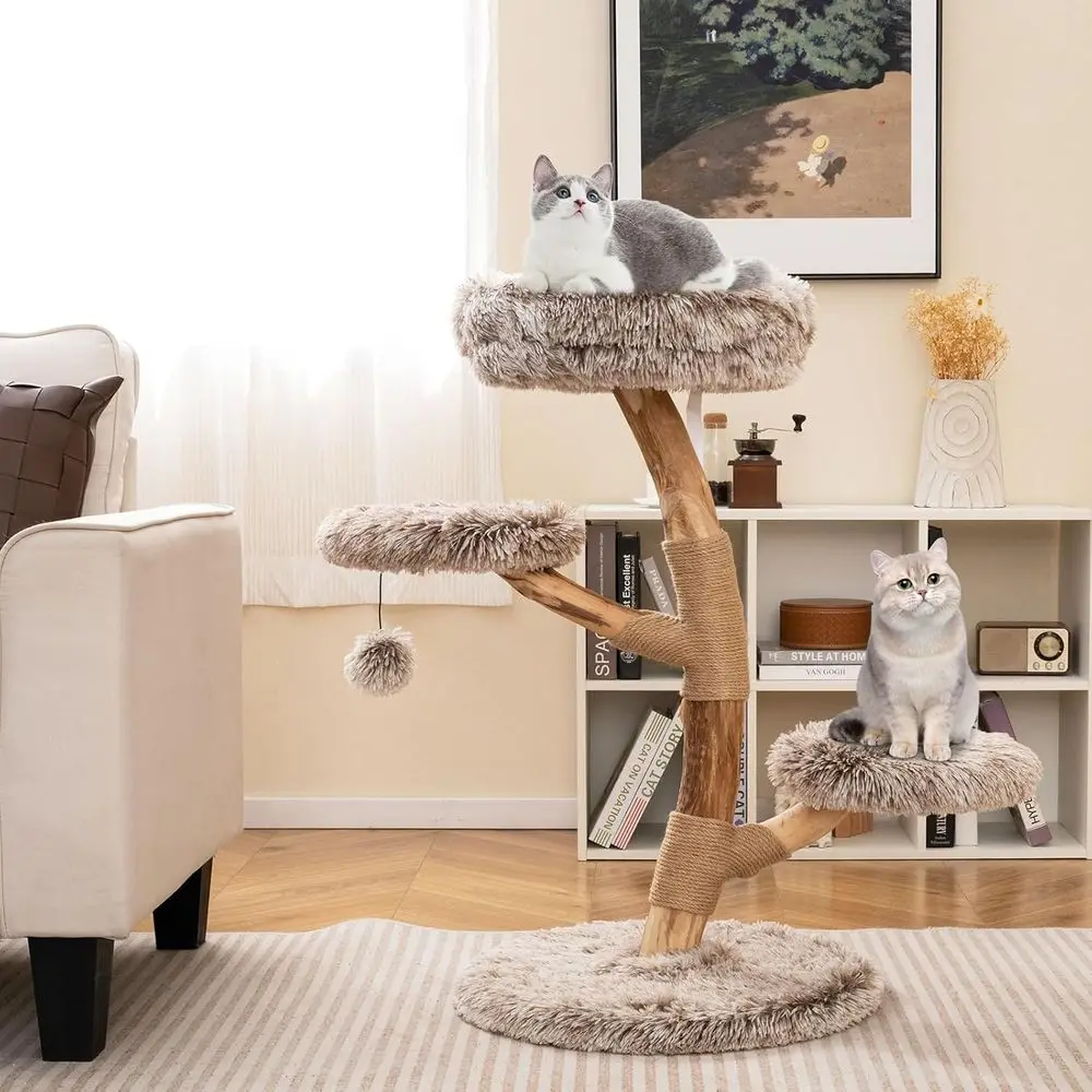 Multi-Level Wooden Cat Tower w - Cat Scratching Post review and price