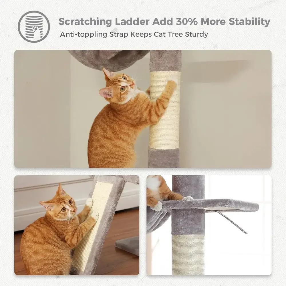 Adjustable 5-Level Cat Tree, 8 - Cat Scratching Post review and price
