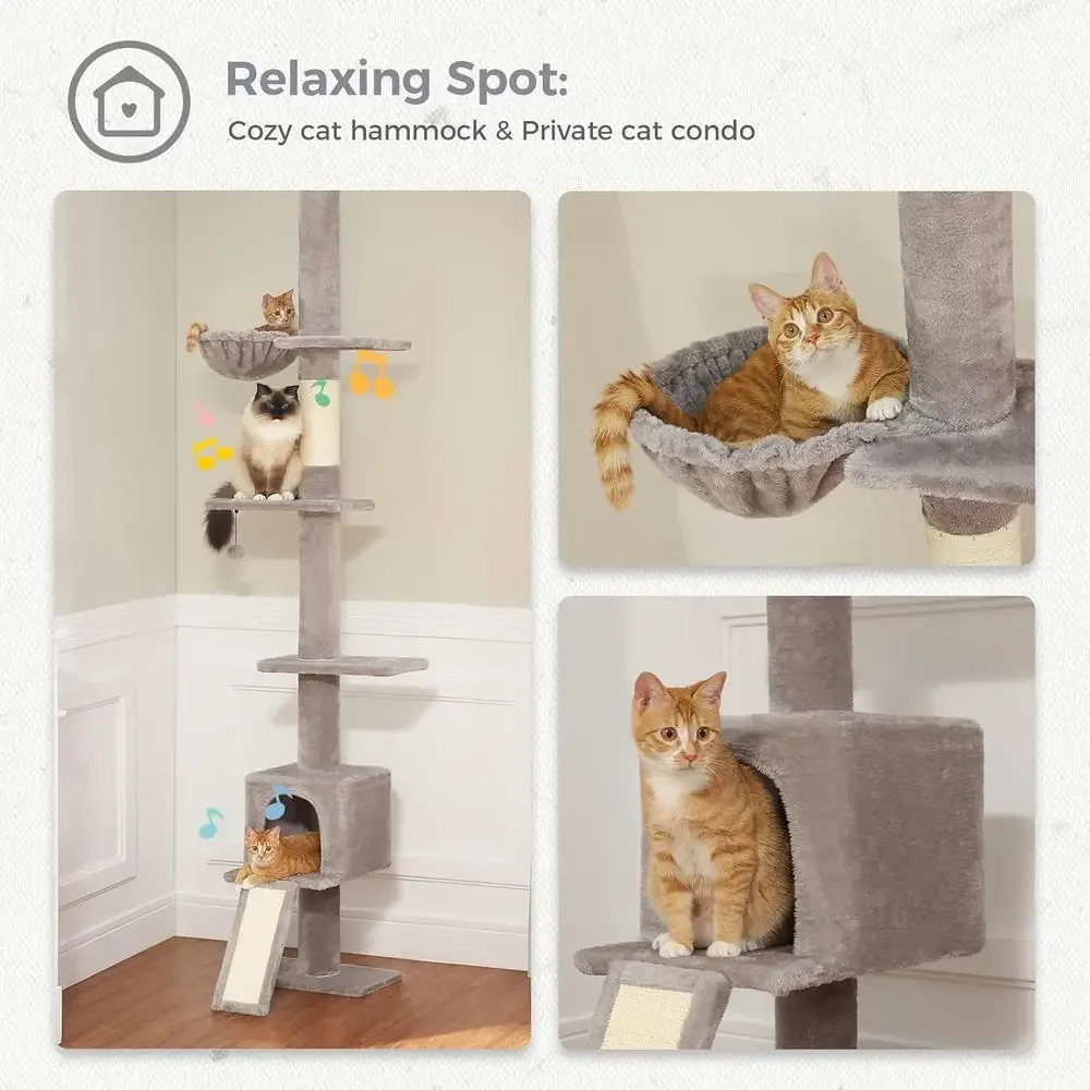 Adjustable 5-Level Cat Tree, 8 - Cat Scratching Post review and price
