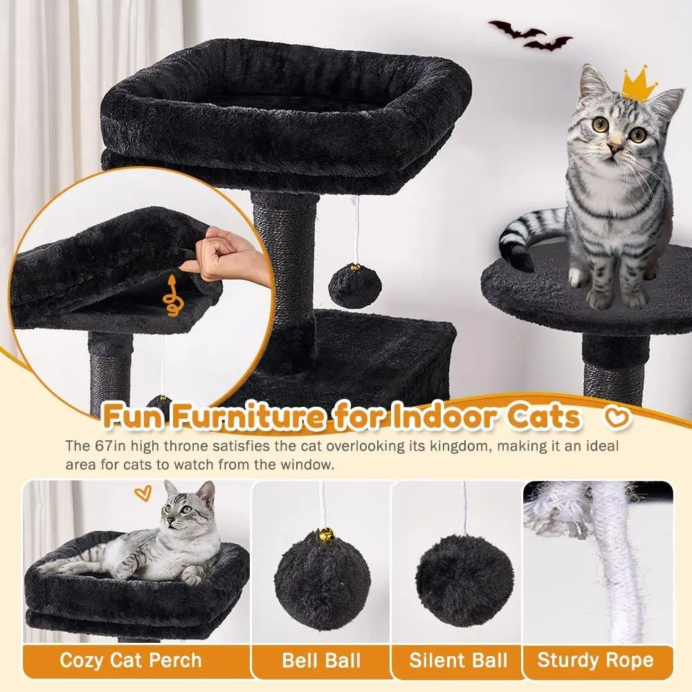 67 Multi-Layered XL Cat Tower  - Cat Scratching Post review and price