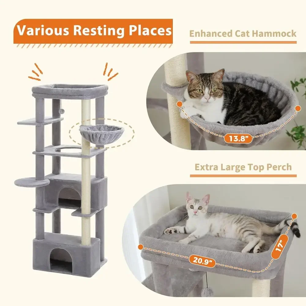 68 Heavy-Duty Tall Cat Tower f - Cat Scratching Post review and price