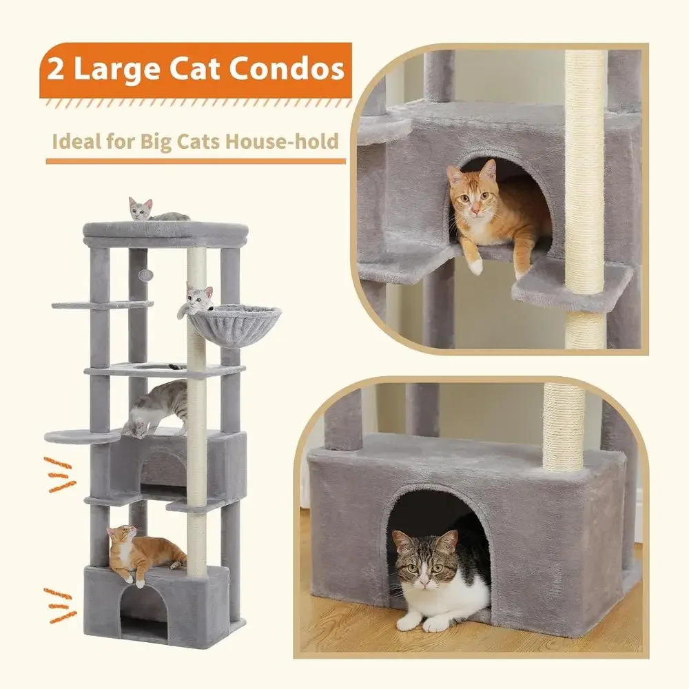 68 Heavy-Duty Tall Cat Tower f - Cat Scratching Post review and price